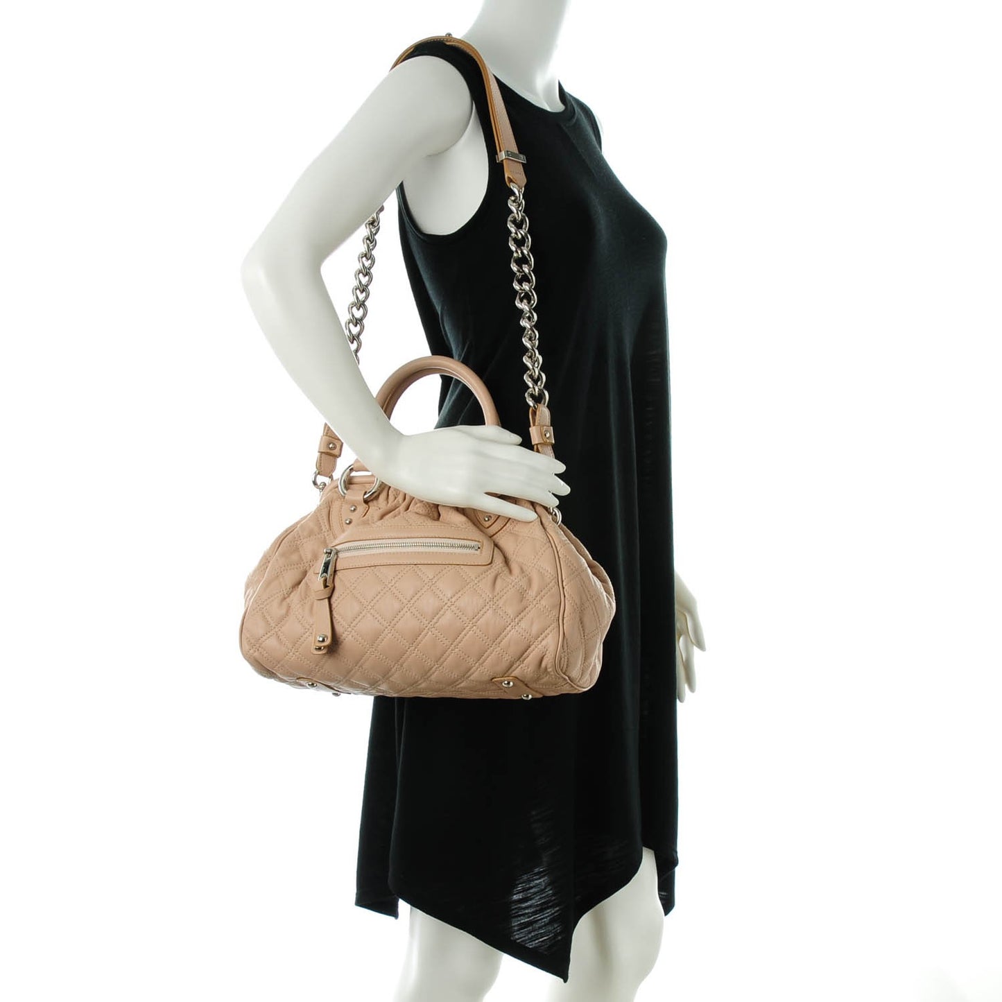 Calfskin Quilted Stam Blush