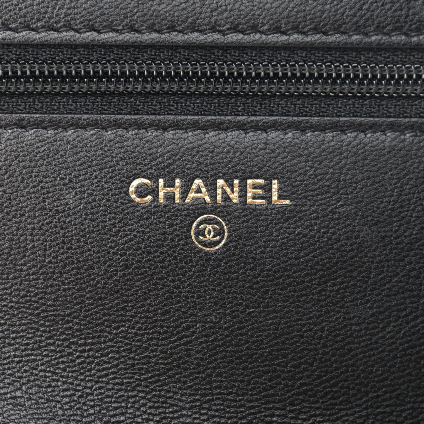 Goatskin Quilted Timeless CC Wallet On Chain WOC Black