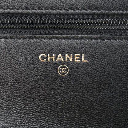 Chanel Goatskin Quilted Timeless CC Wallet On Chain WOC Black 6 of 13