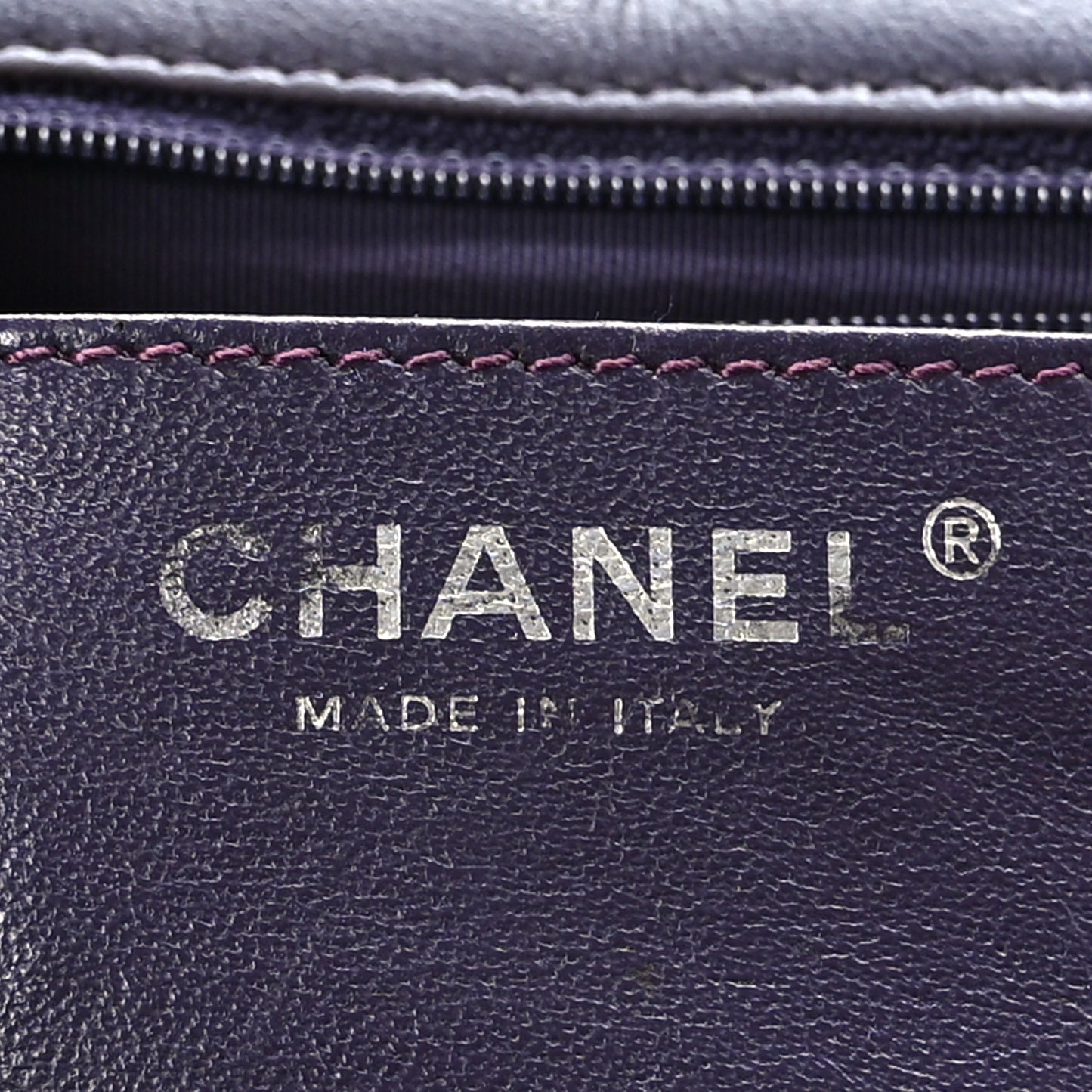 Patent Quilted Jumbo Single Flap Dark Purple