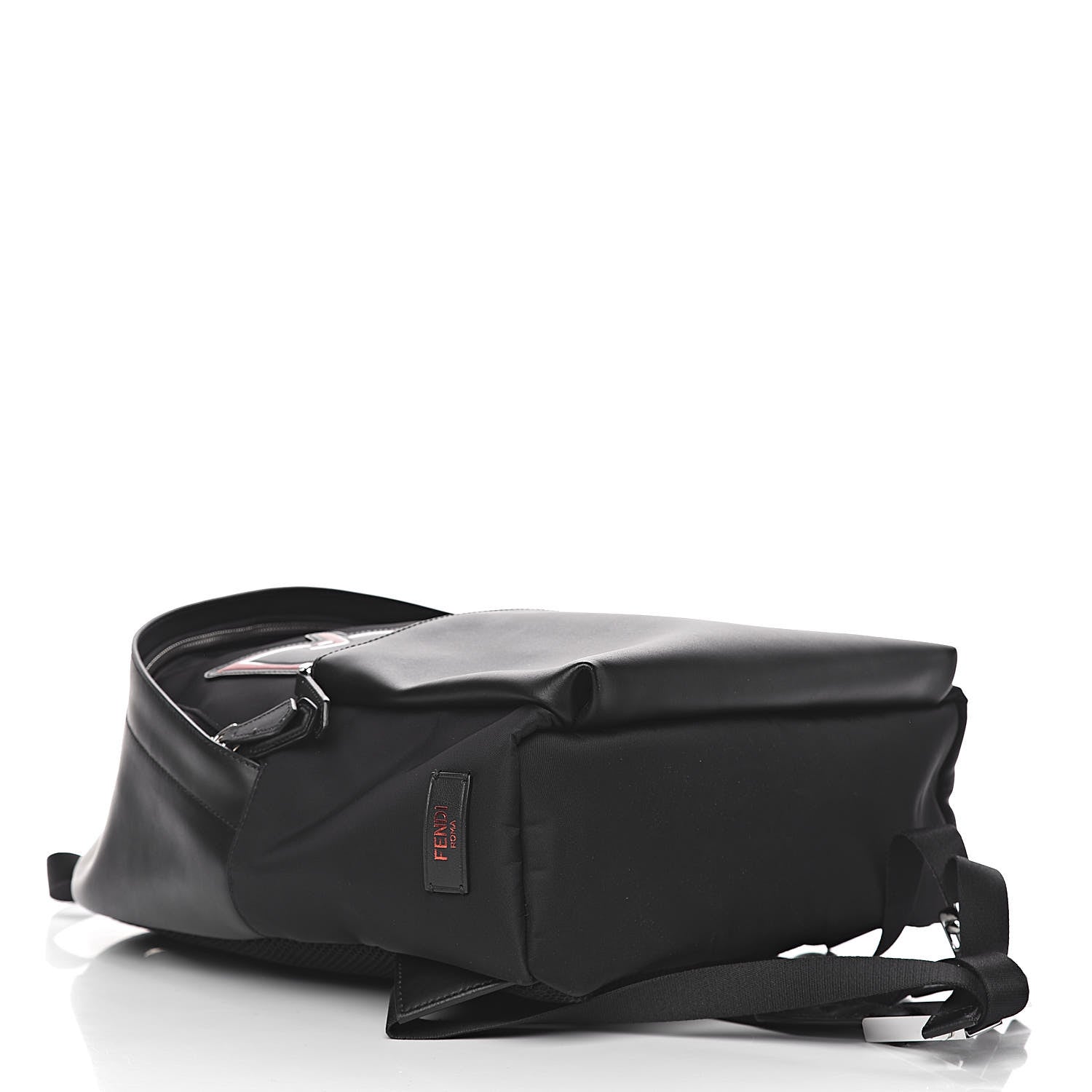 Fendi Nylon Calfskin Bad Bug Pouch Pocket Backpack Black Rosso 4 of 11