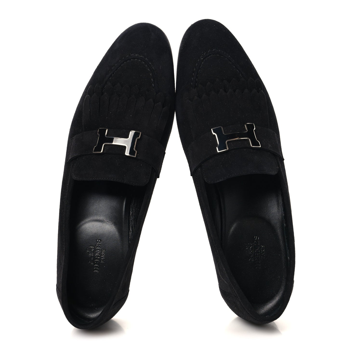 Suede Goatskin Womens Royal Loafers 41 Black