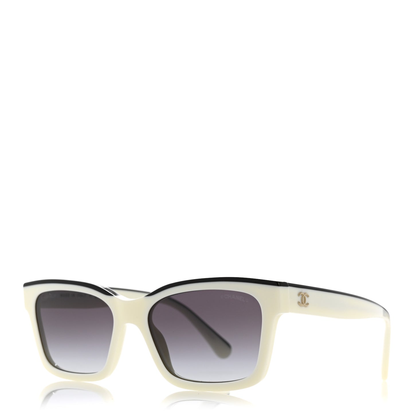 Acetate Square Sunglasses 5417 White Black