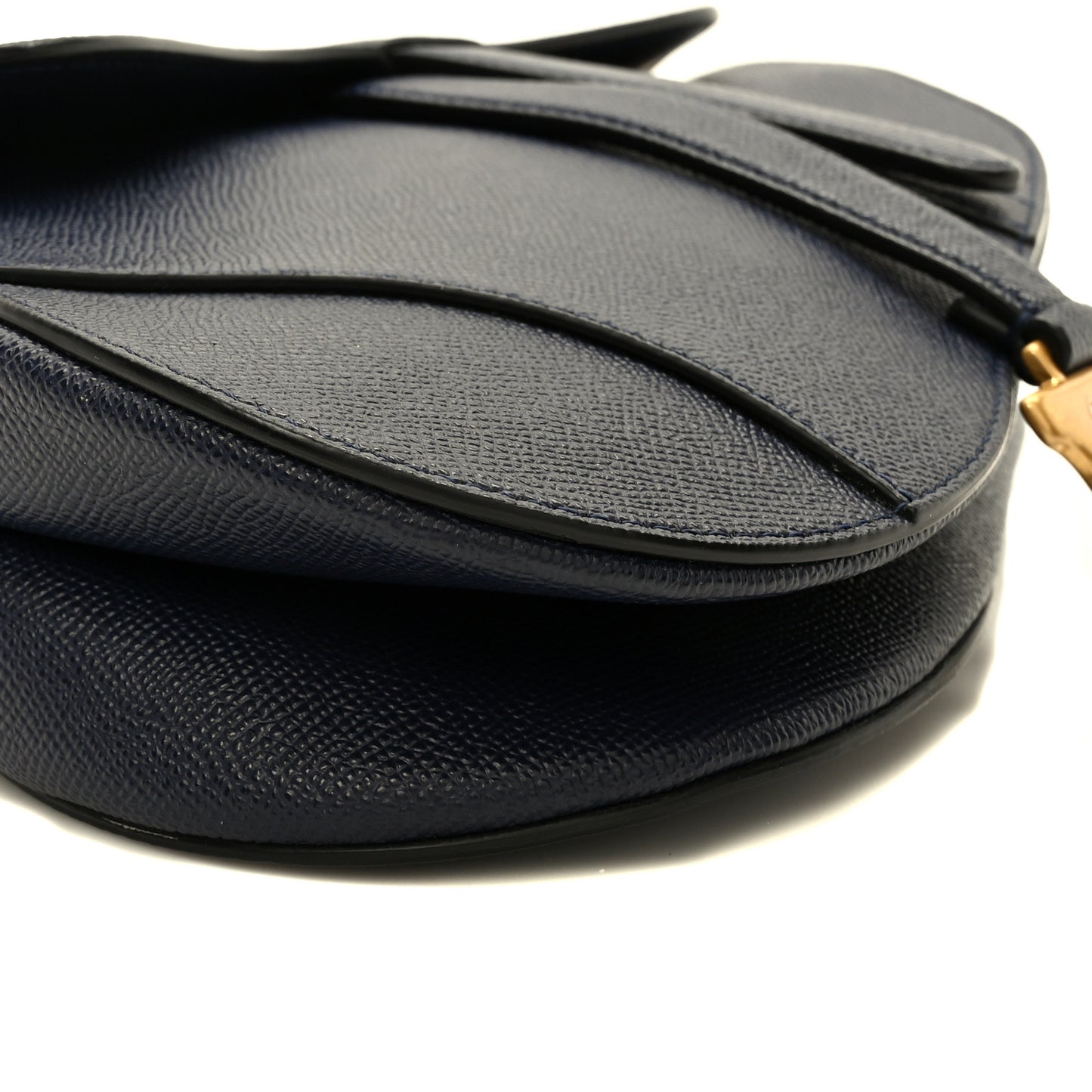 Grained Calfskin Saddle Bag Navy