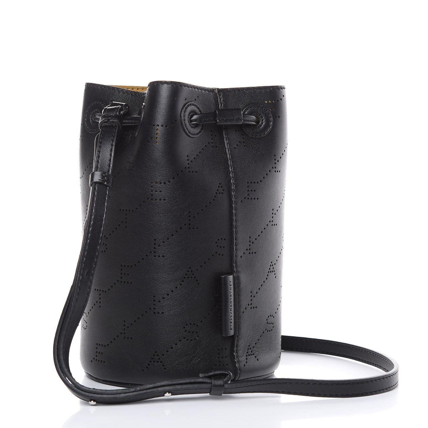 Perforated Eco Alter Nappa Mini Bucket Bag Black