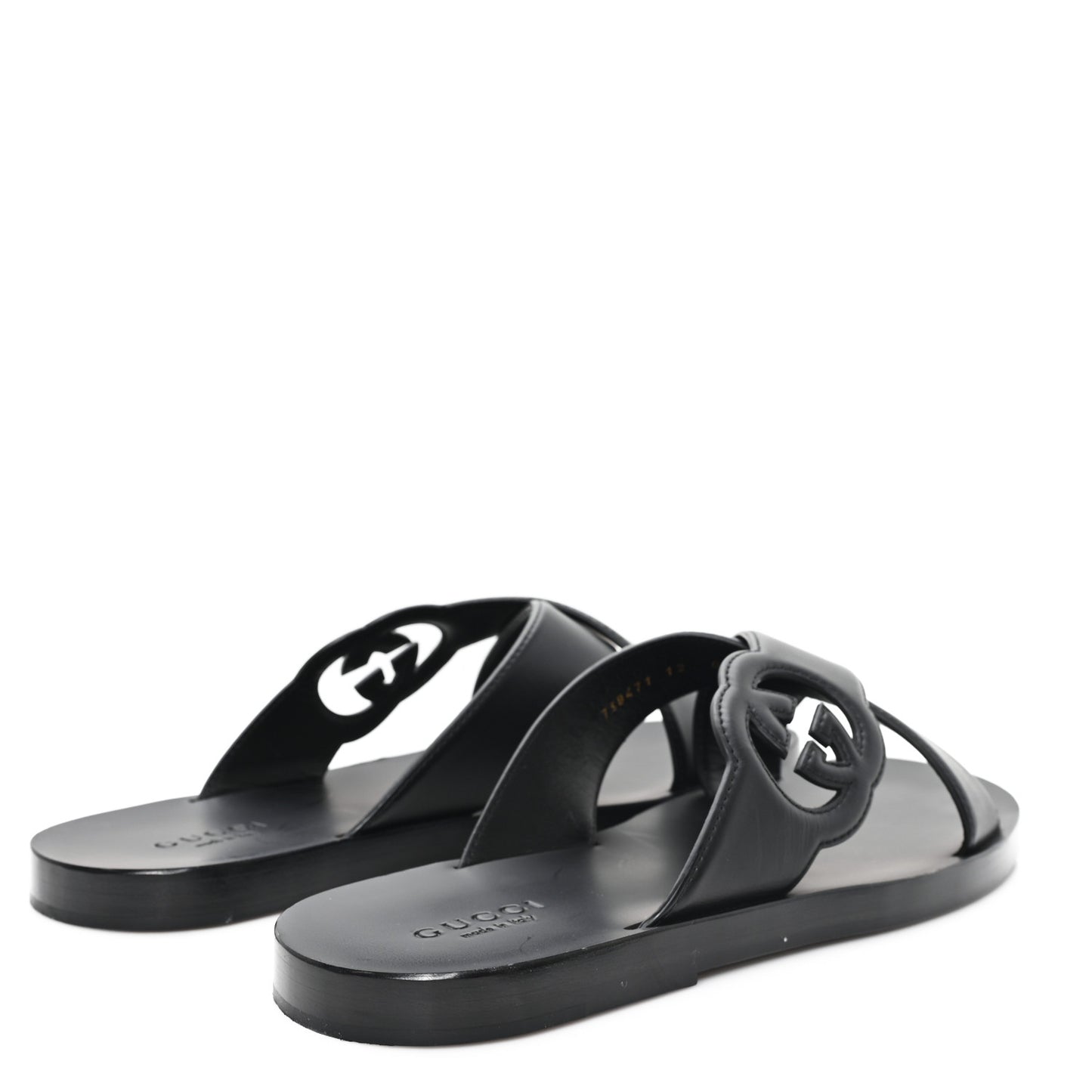 Cosmos Softy Calfskin Interlocking G Sandals 12 Black