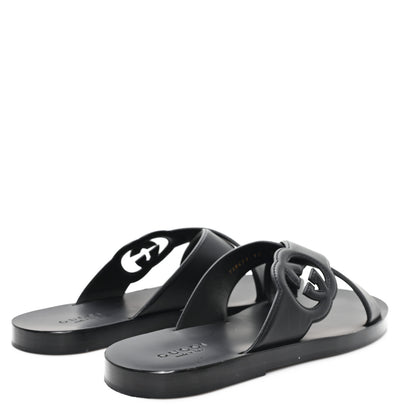 Gucci Cosmos Softy Calfskin Interlocking G Sandals 12 Black 5 of 10
