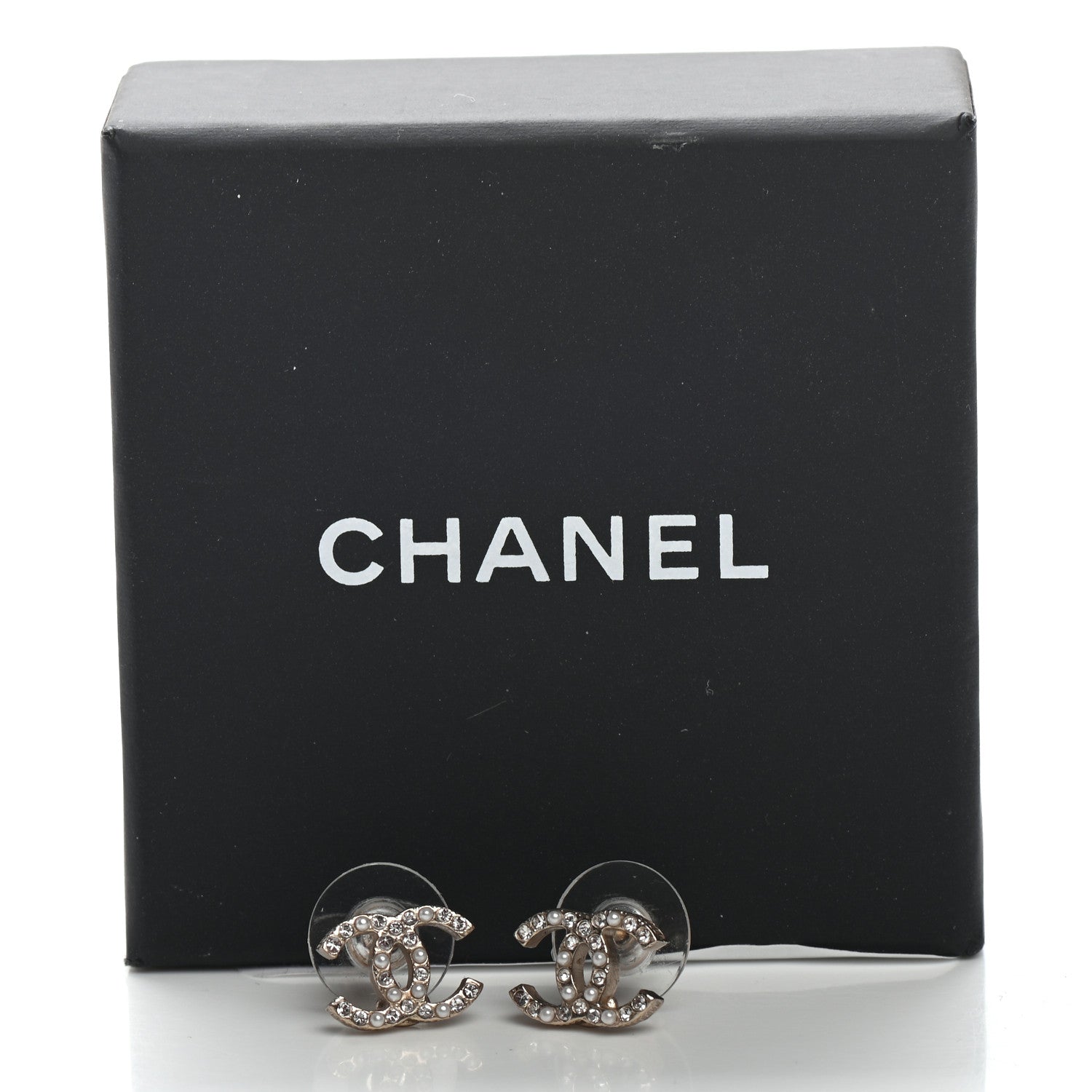 Chanel Pearl Crystal CC Earrings Gold 5 of 5