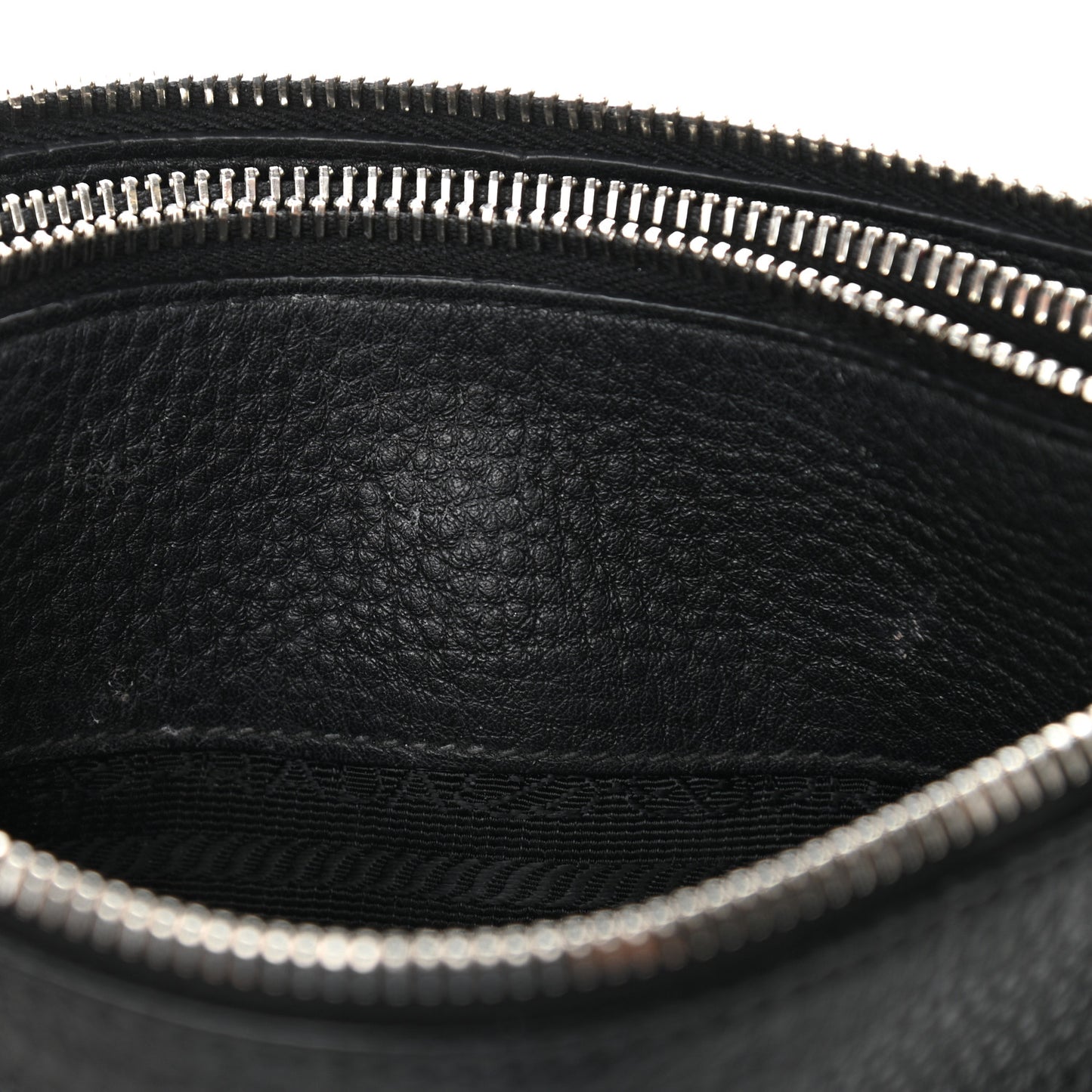 Vitello Daino Double Zip Crossbody Bag Black