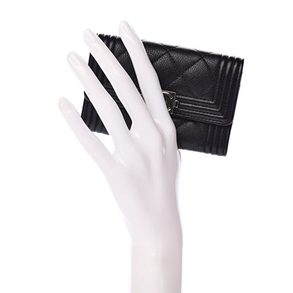 Chanel Calfskin Quilted Boy Flap Card Holder Black 2 of 8