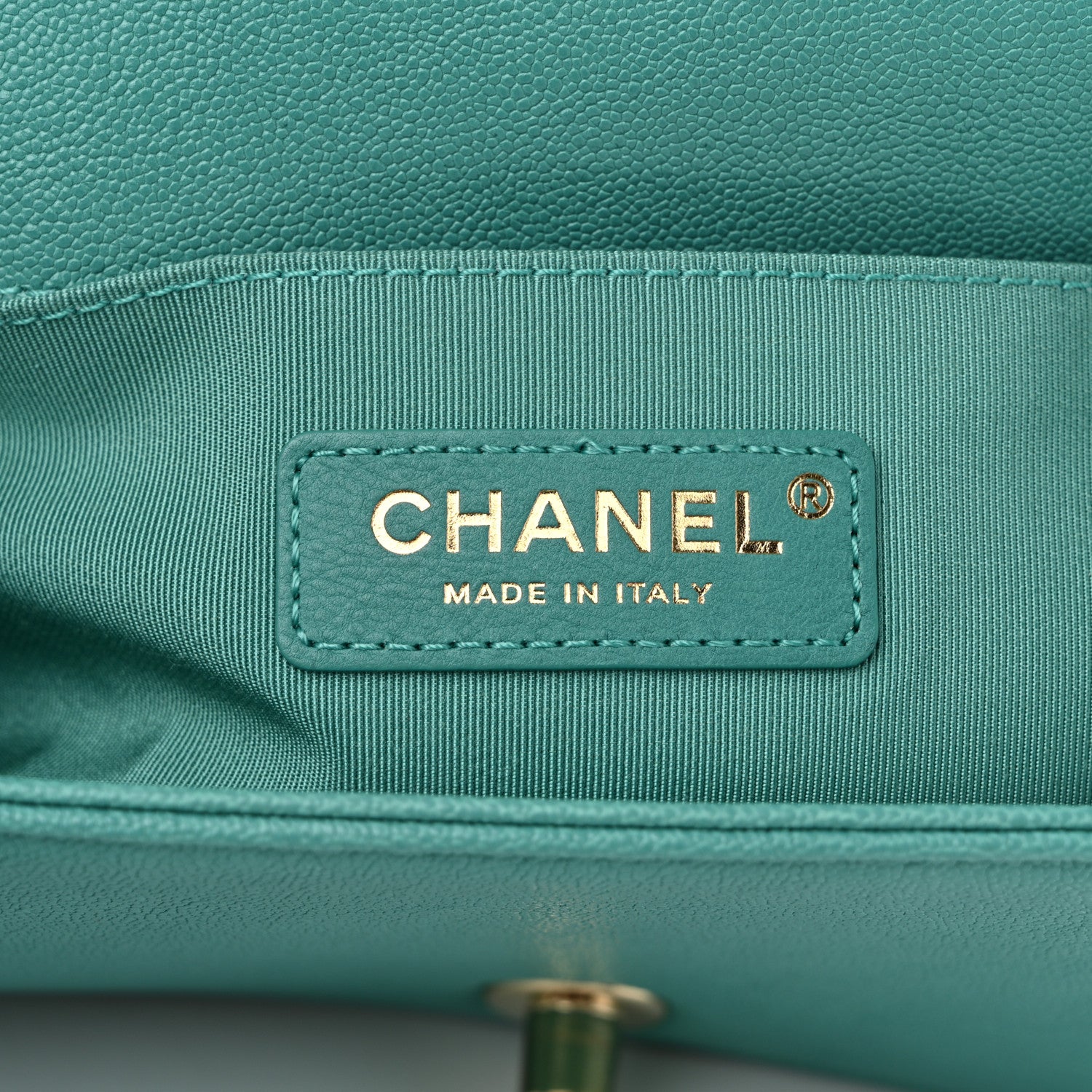 Chanel Caviar Chevron Quilted Small Boy Flap  Green 6 of 10
