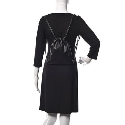 Stella McCartney Eco Alter Nappa Perforated Logo Mini Drawstring Backpack Black 2 of 10