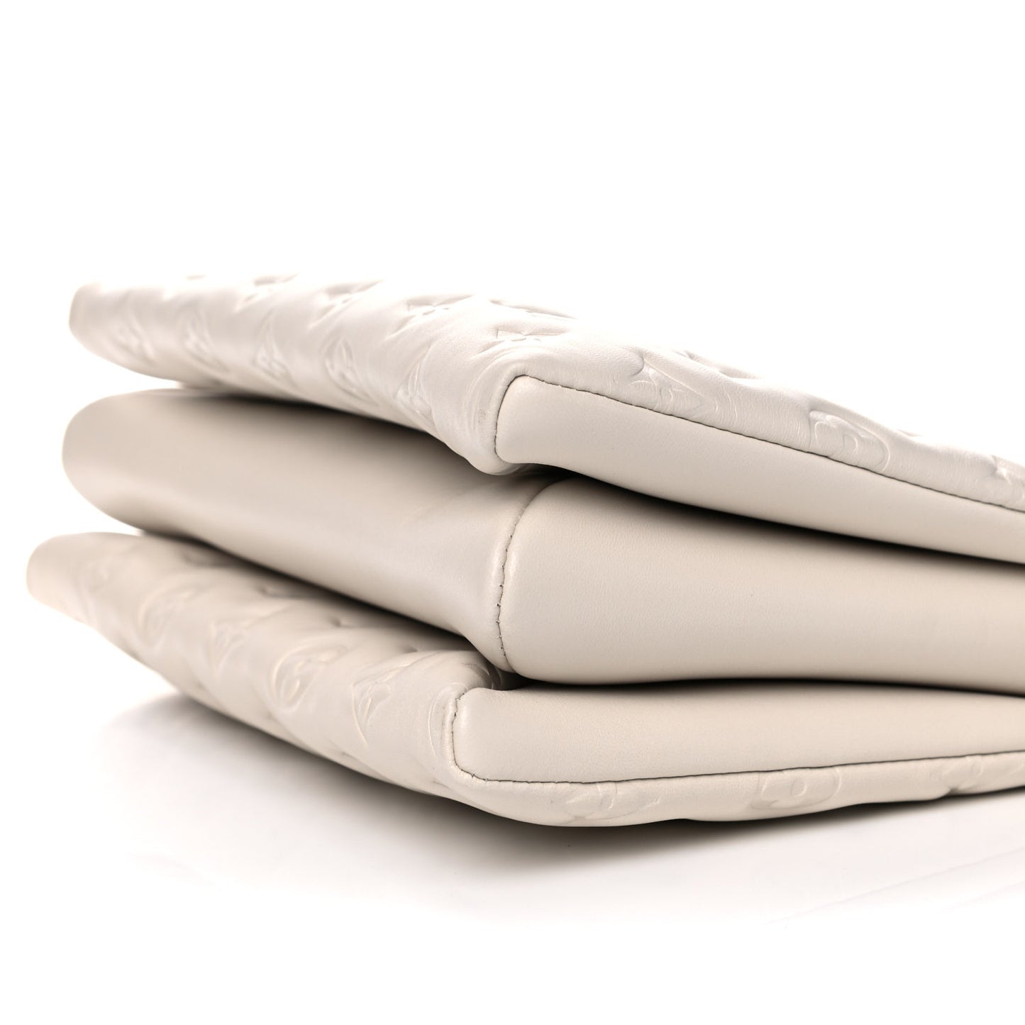 Lambskin Embossed Monogram Coussin PM Cream