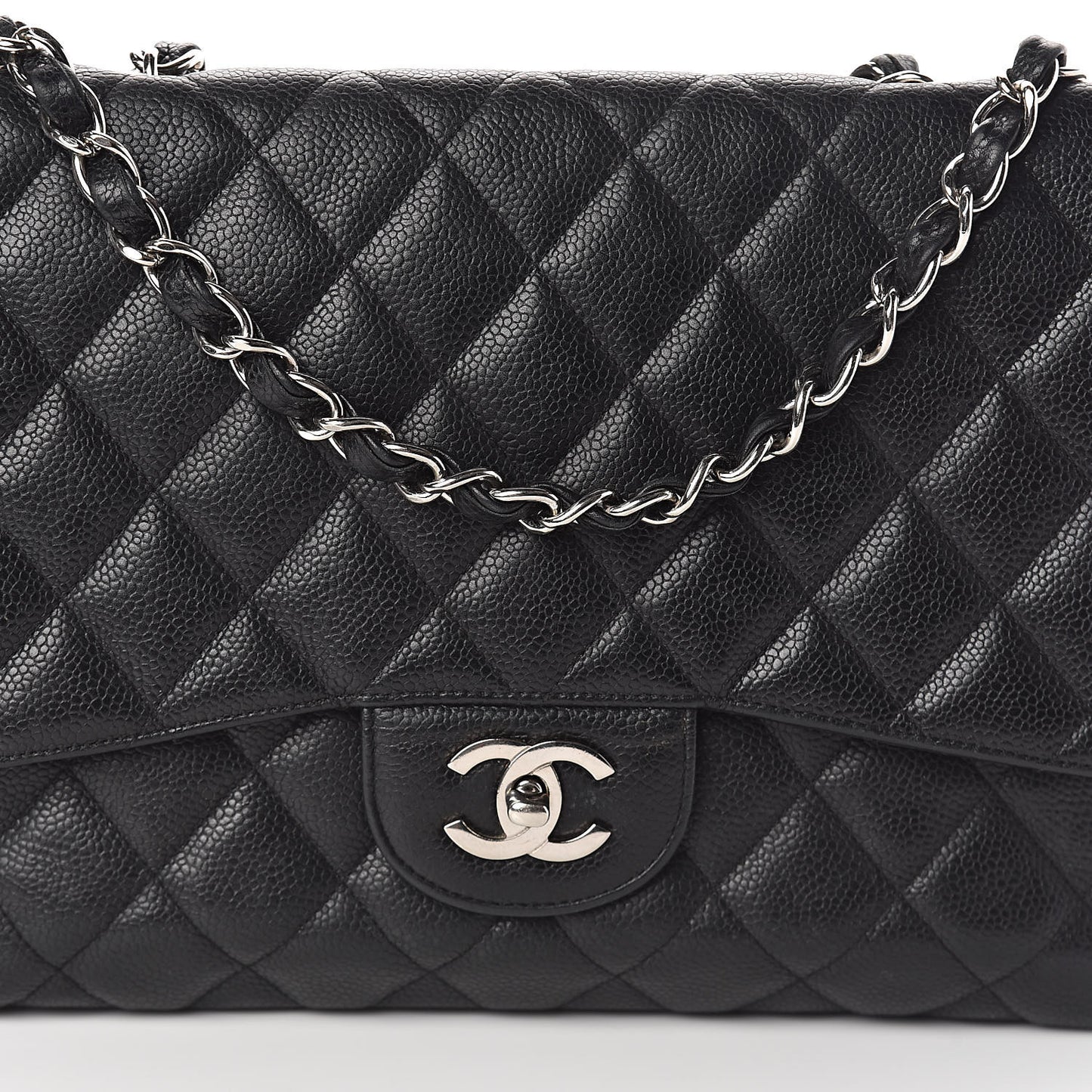 Caviar Quilted Jumbo Single Flap Black