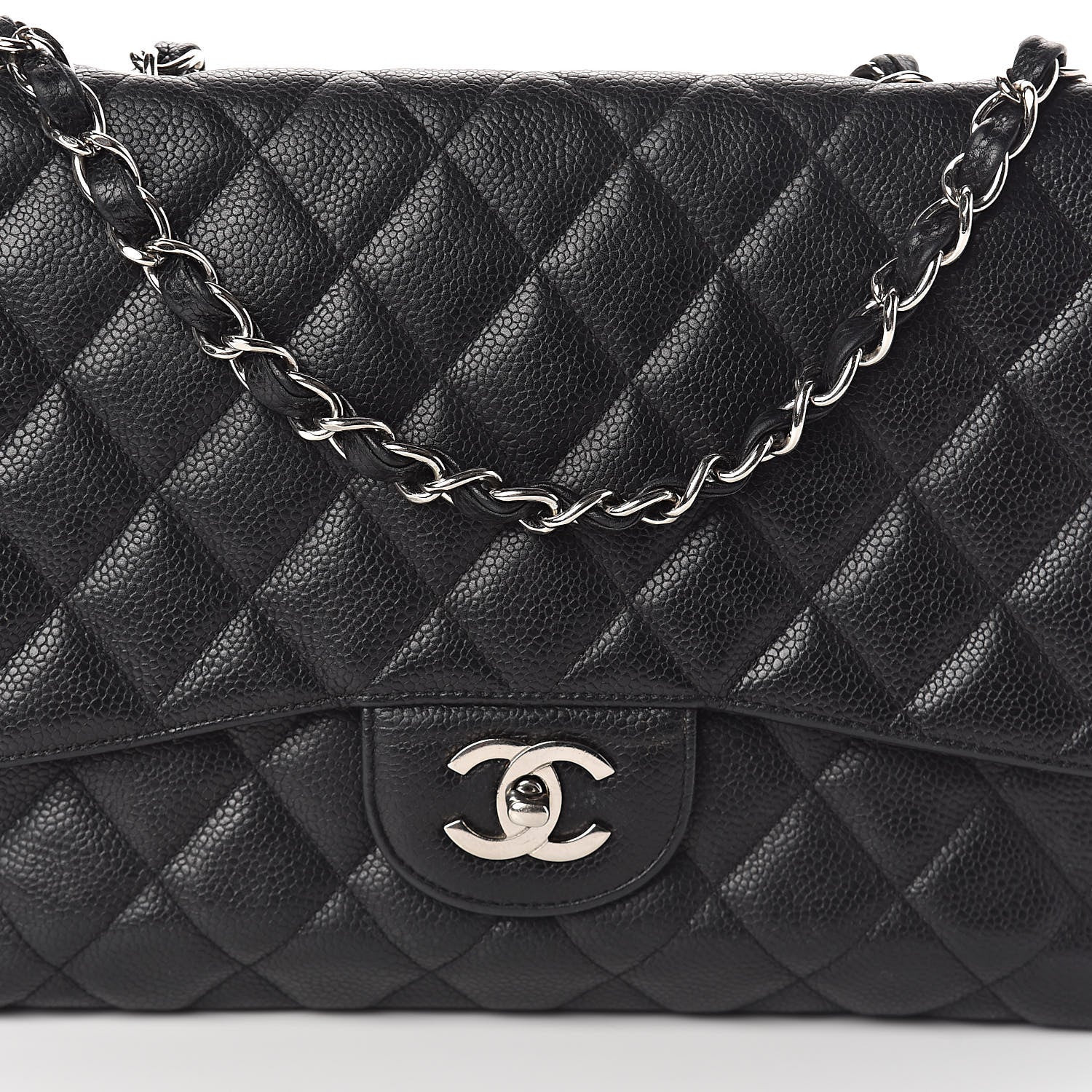 Chanel Caviar Quilted Jumbo Single Flap Black 10 of 13