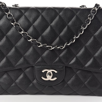 Chanel Caviar Quilted Jumbo Single Flap Black 10 of 13