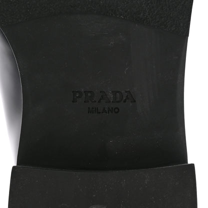 Prada Spazzolato Metal Triangle Logo 50mm Loafers 40 Black 6 of 18