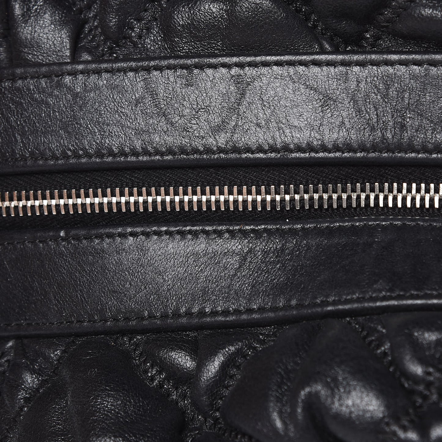 Lambskin Bubble Quilt Bowler Black