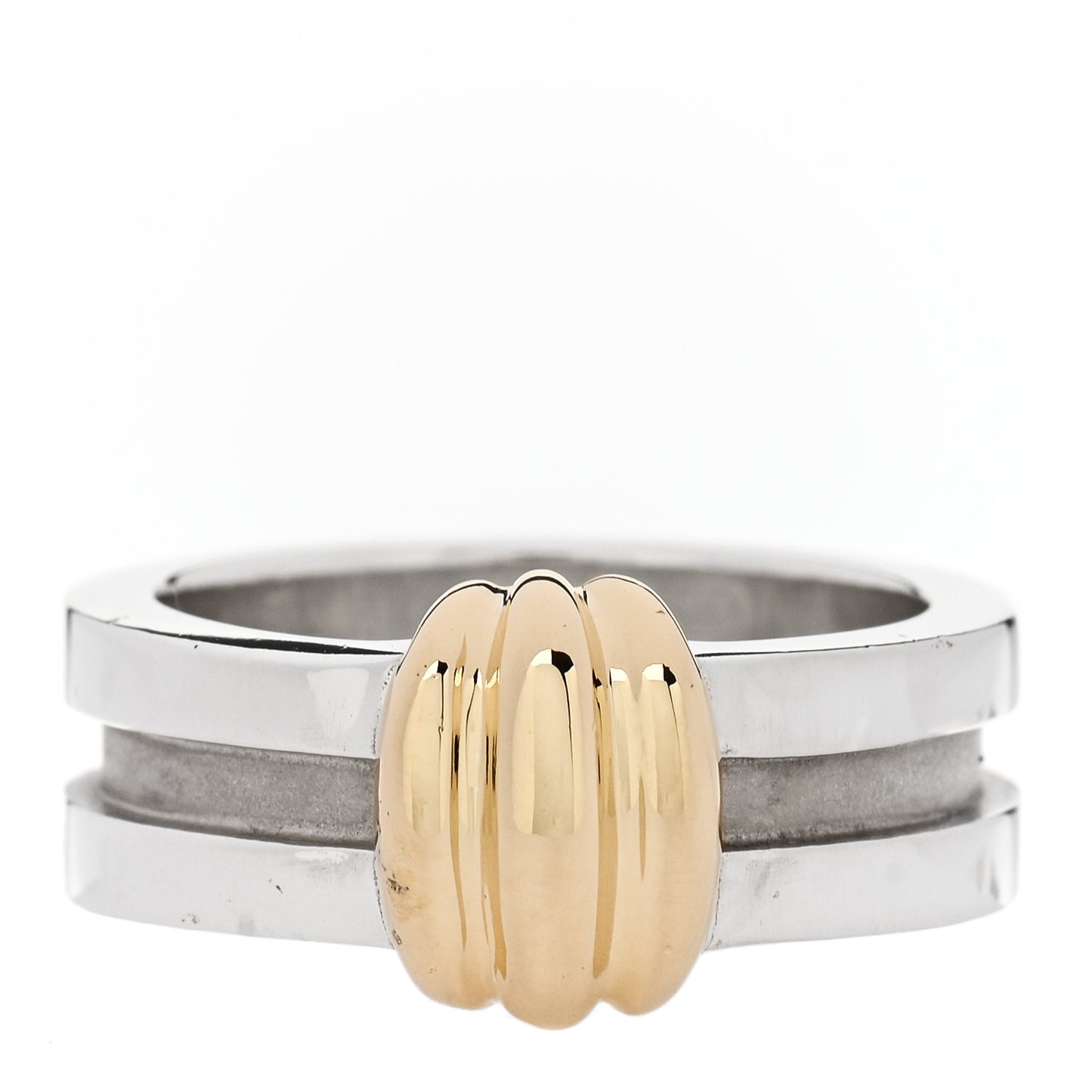 Sterling Silver 18K Yellow Gold Atlas Groove Ring 53 6.5