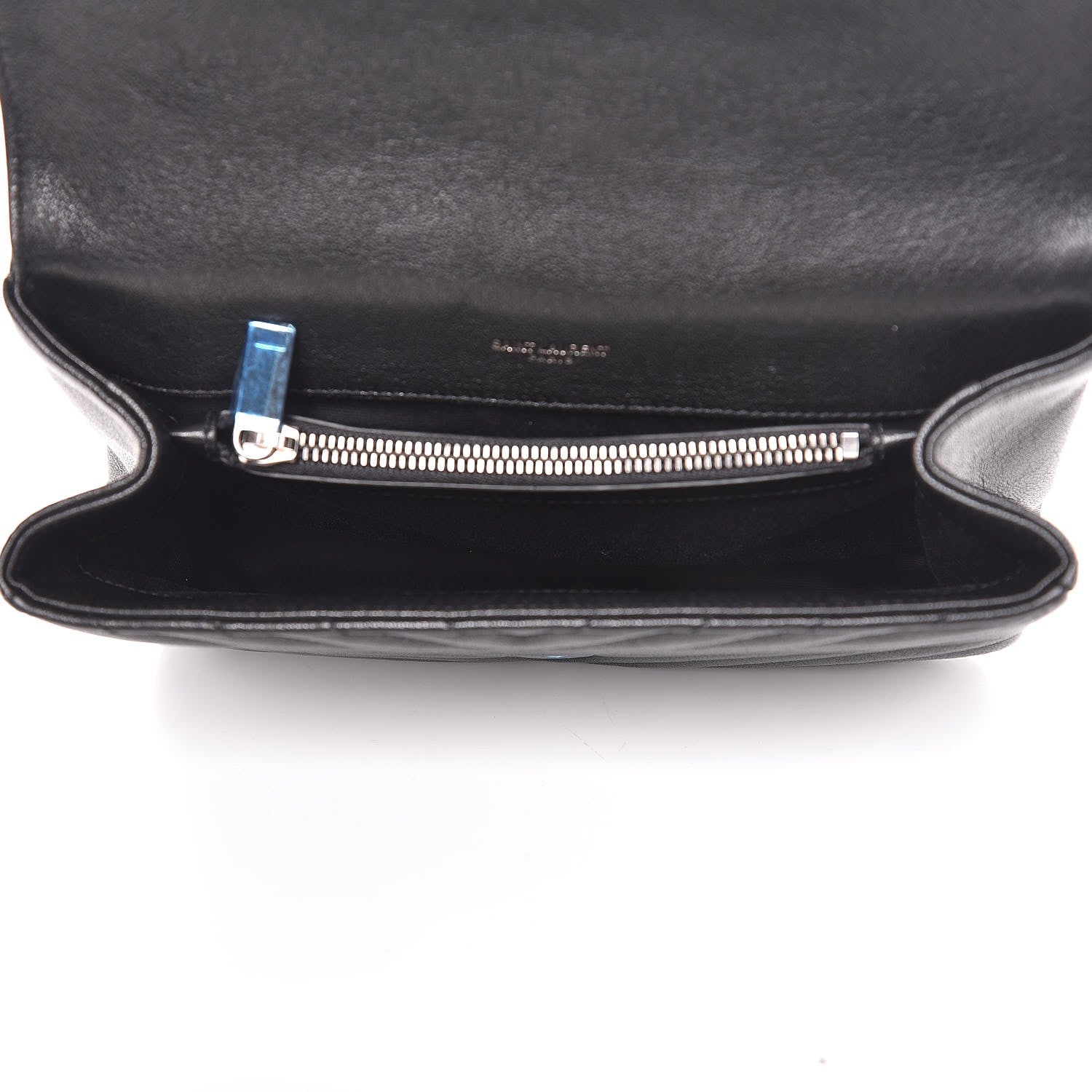 Saint Laurent Sheepskin Matelasse Chevron Monogram Medium College Bag Black 5 of 7