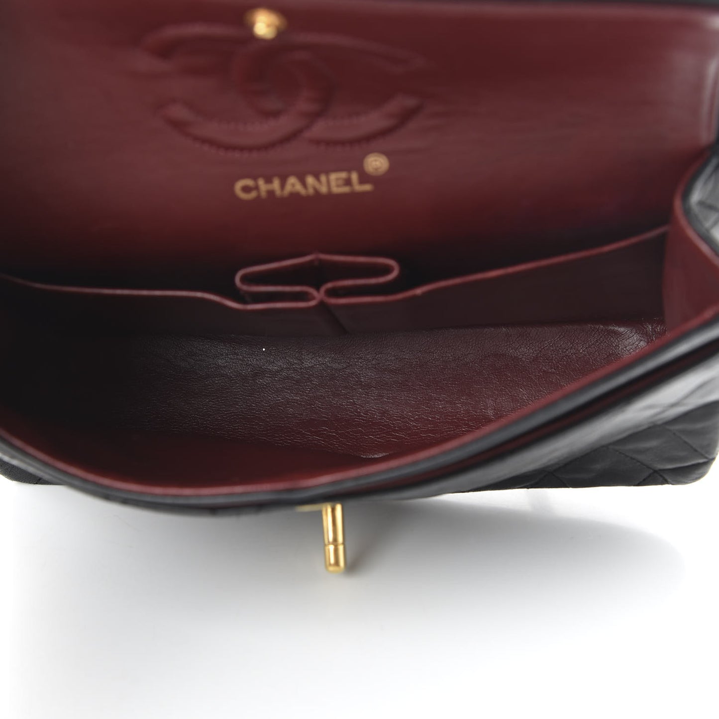 Lambskin Quilted Small Double Flap Black