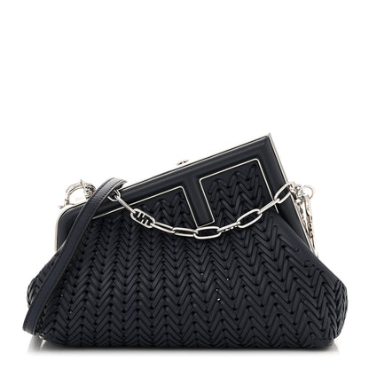 Fendi Vitello Grace Intreccio Nappa Small Fendi First Midnight 1 of 11