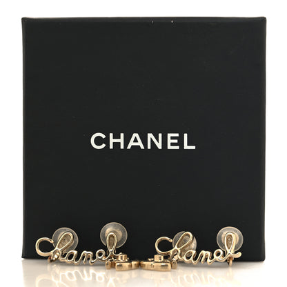 Chanel Metal Logo CC Turnlock Clip On Earrings Gold 5 of 5