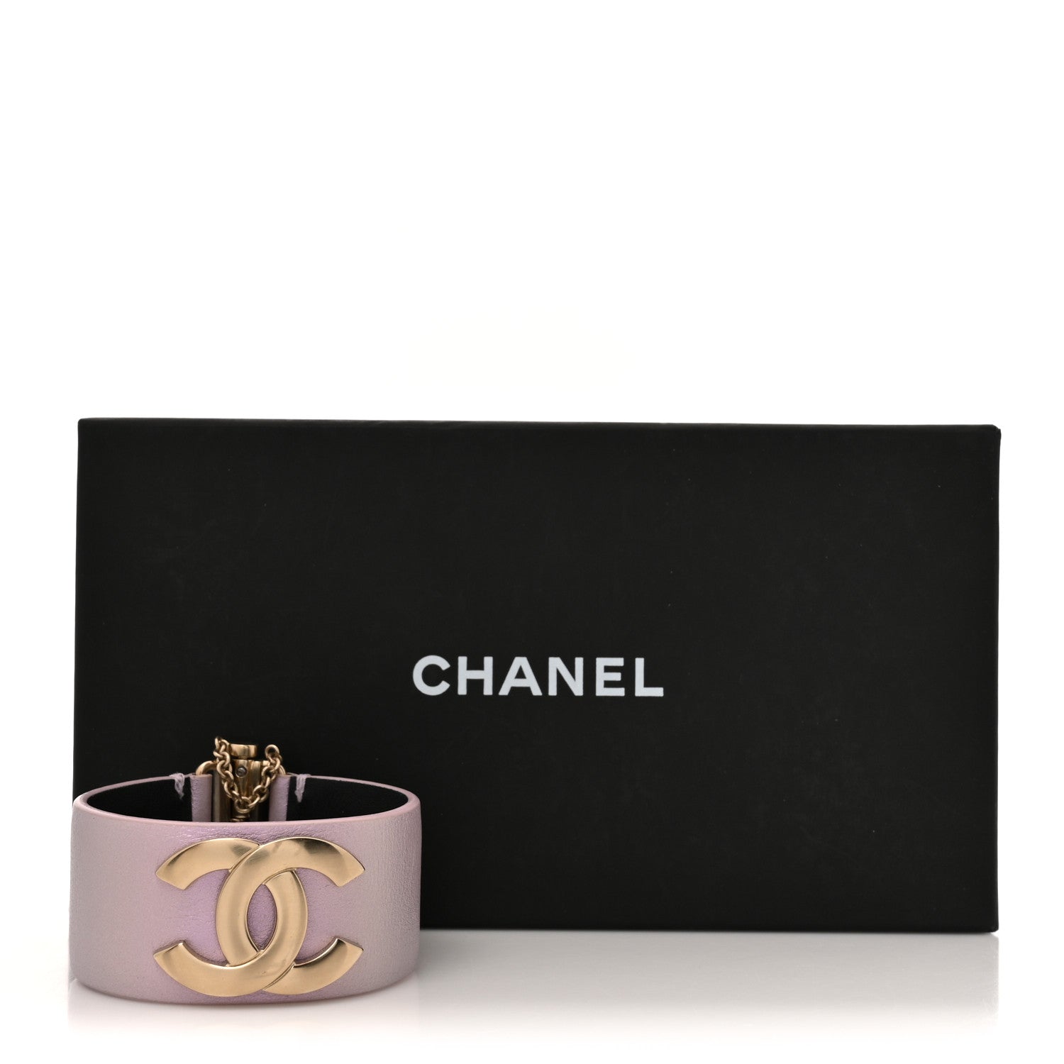 Chanel Iridescent Calfskin CC Wide Cuff M Lilac 5 of 5