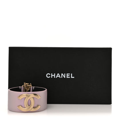 Chanel Iridescent Calfskin CC Wide Cuff M Lilac 5 of 5
