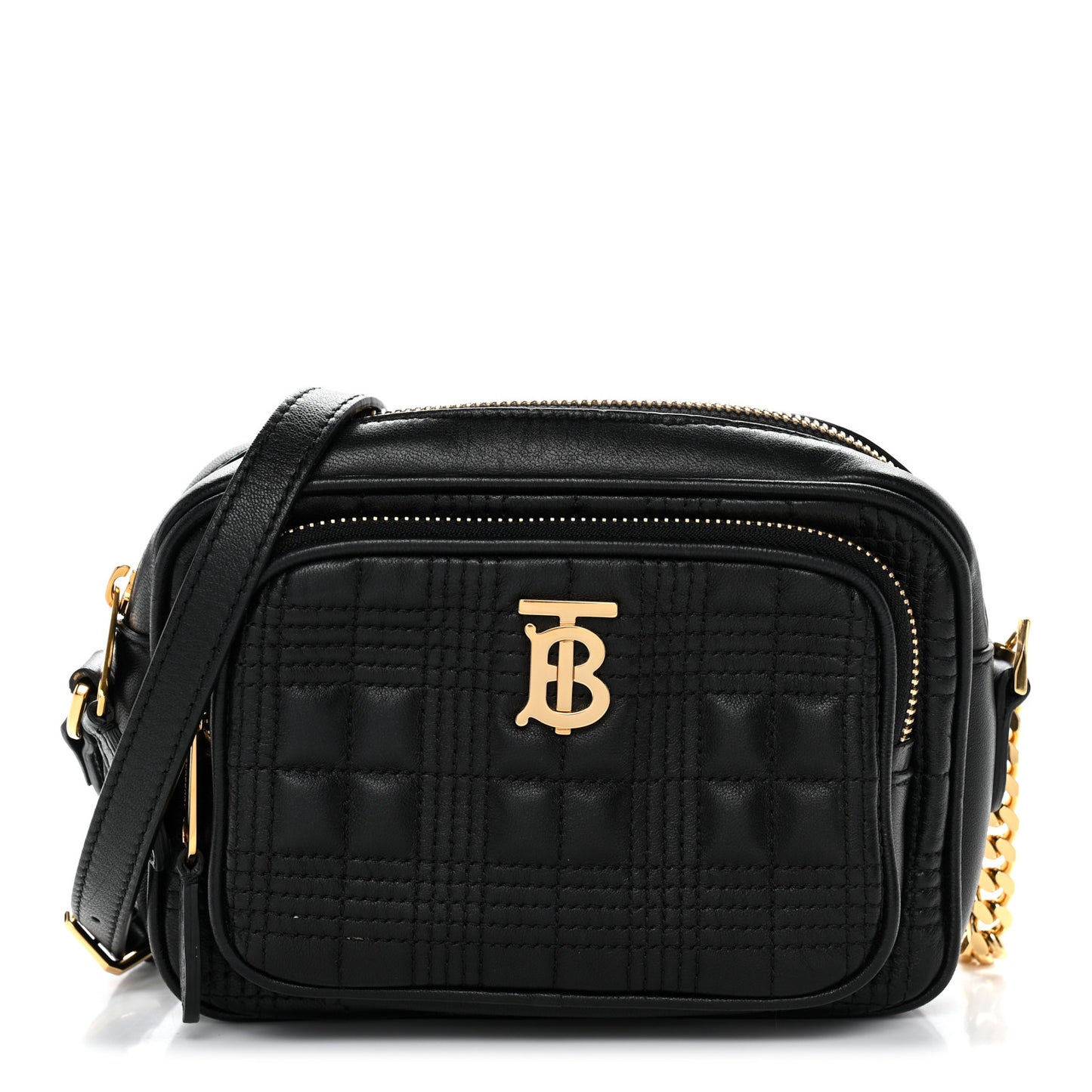 Calfskin Quilted Mini Lola Camera Bag Black