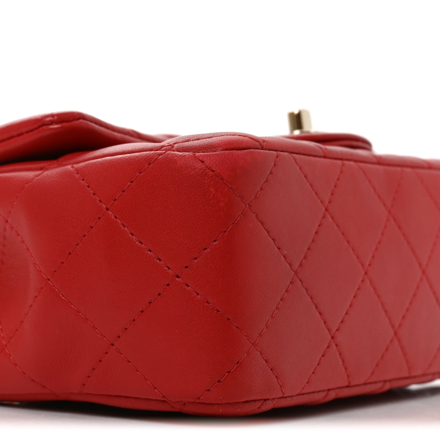Chanel Lambskin Quilted Mini Rectangular Flap Red 9 of 11
