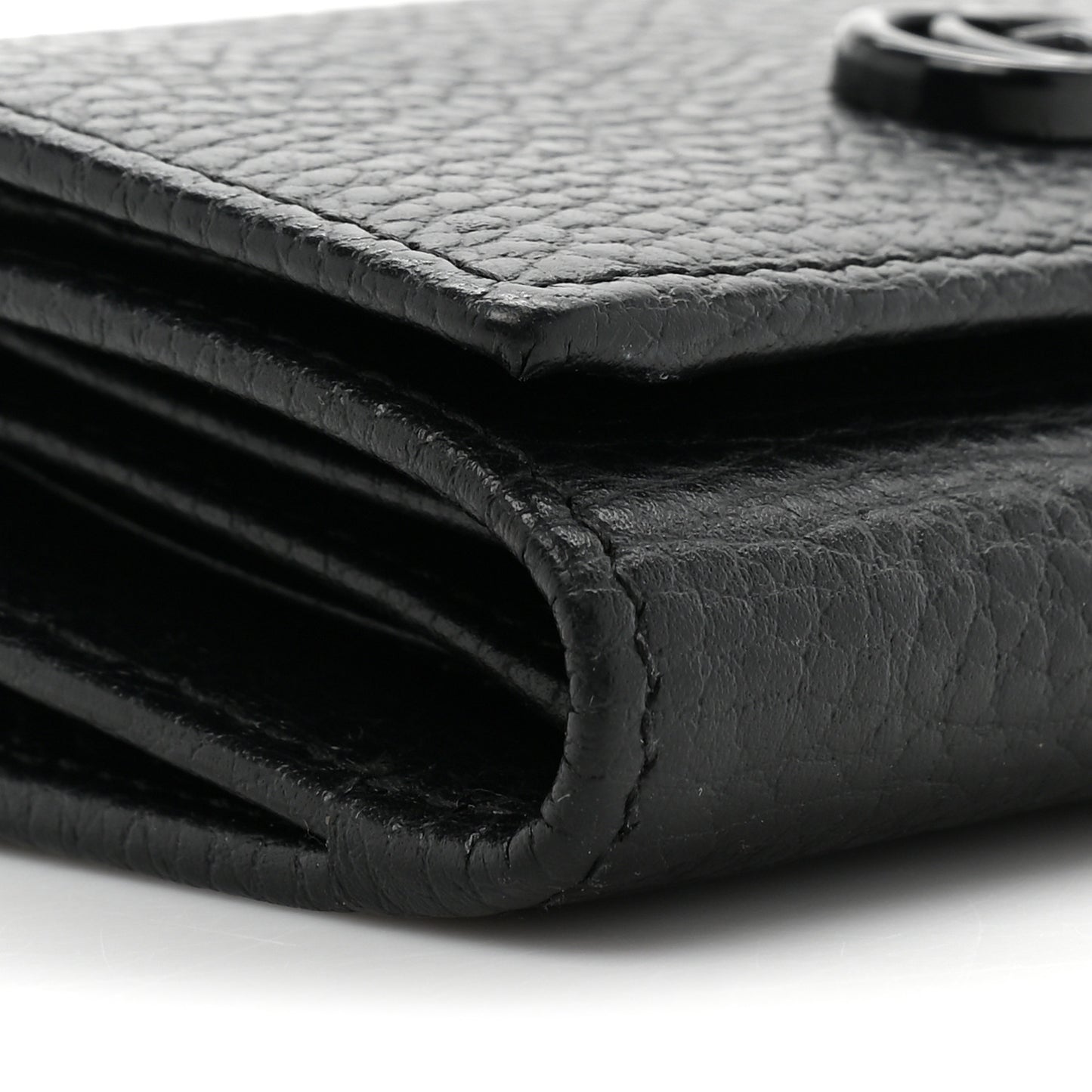 Dollar Calfskin Enamel Monochrome Medium GG Marmont Wallet