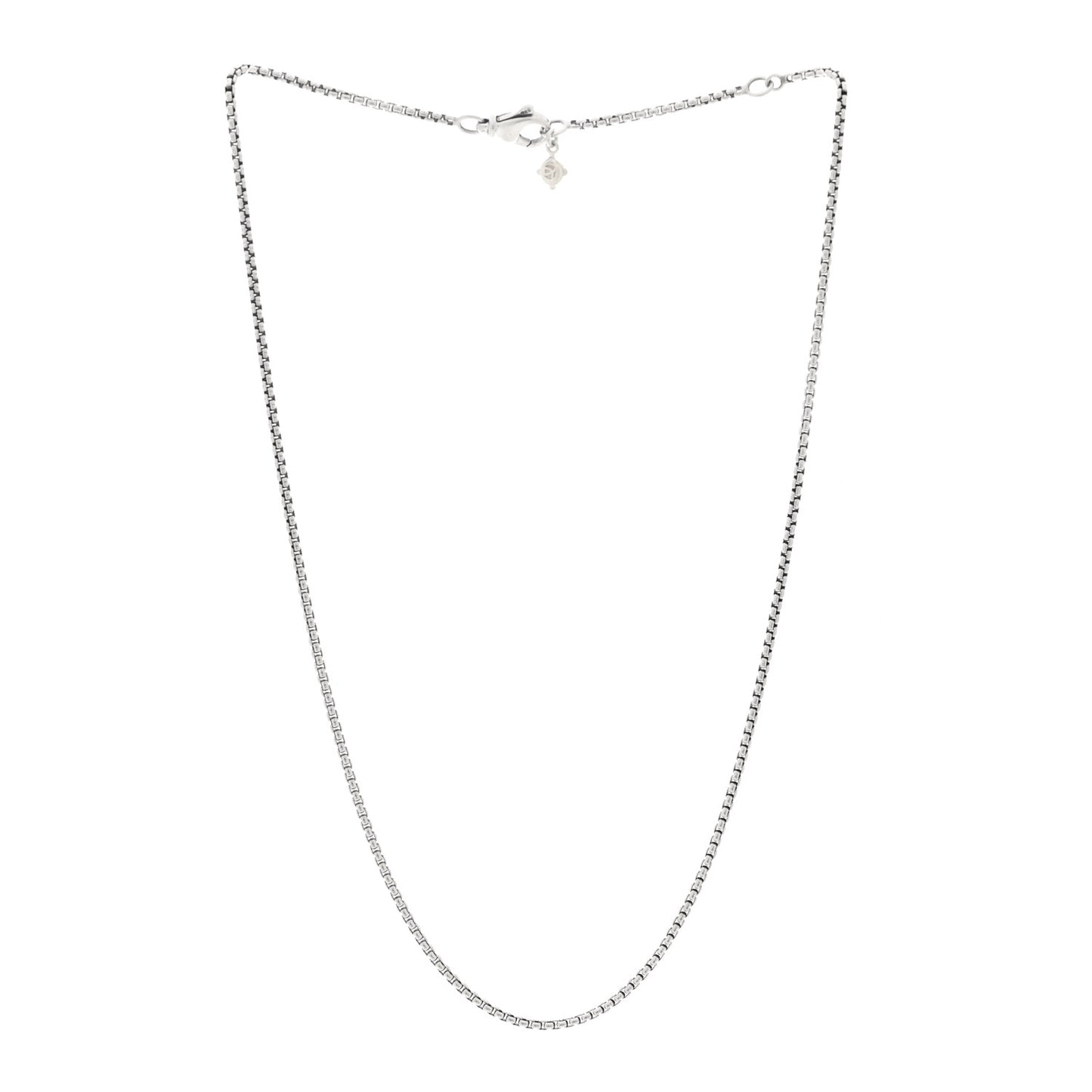 Sterling Silver 14K Yellow Gold 1.7mm Baby Box Chain Necklace 16"