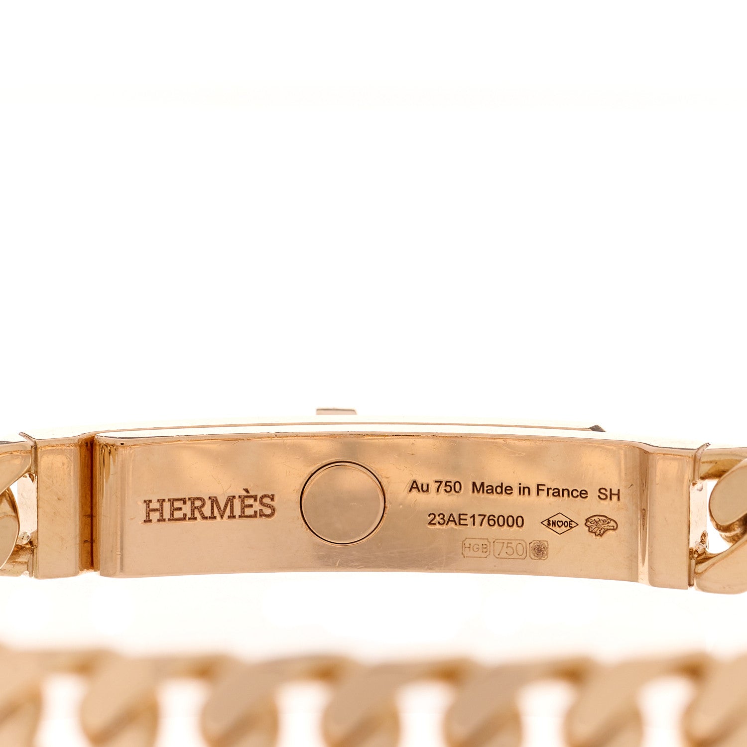 Hermes 18K Rose Gold Diamond PM Kelly Gourmette Bracelet SH 4 of 5