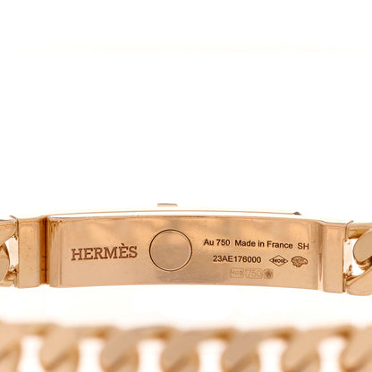 Hermes 18K Rose Gold Diamond PM Kelly Gourmette Bracelet SH 4 of 5