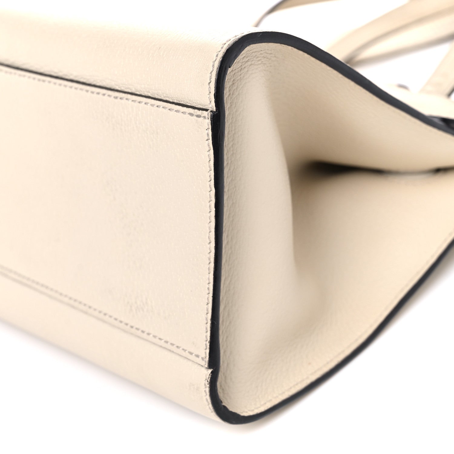 Gucci Grained Calfskin Web Stripe Butterfly Medium Totem Top Handle Bag White 9 of 12