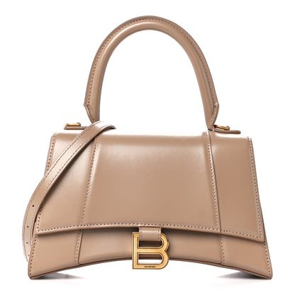 Balenciaga Shiny Box Calfskin Small Hourglass Top Handle Bag Sand 1 of 12