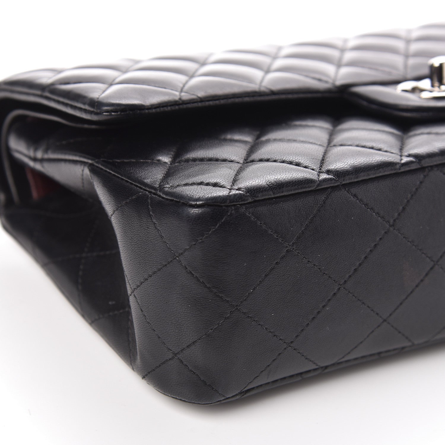 Chanel Lambskin Quilted Medium Double Flap Black 11 of 12
