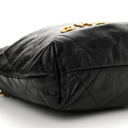 Chanel Shiny Crumpled Calfskin Quilted Pearl Mini Chanel 22 Black 9 of 10