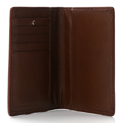 Burberry House Check Bridle Calfskin Passport Holder Cover Dark Tan 5 of 11