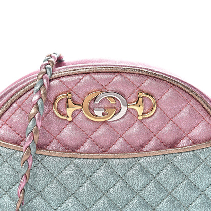 Gucci Laminated Nappa Trapuntata Mini Zumi Dome Shoulder Bag Rosa Lago Rame 10 of 10