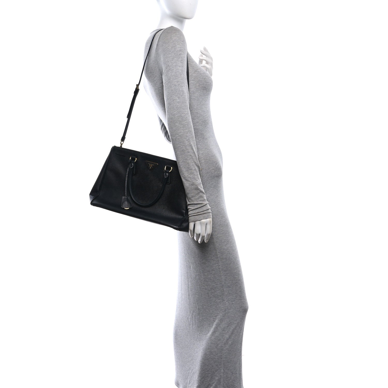 Prada Saffiano Lux Medium Galleria Double Zip Tote Black 2 of 9