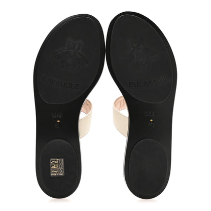 Gucci Calfskin GG Marmont Thong Sandals 40 Mystic White 12 of 16