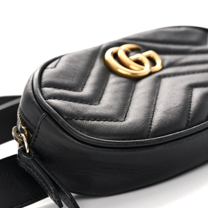 Gucci Calfskin Matelasse GG Marmont Belt Bag 75 30 Black 9 of 10