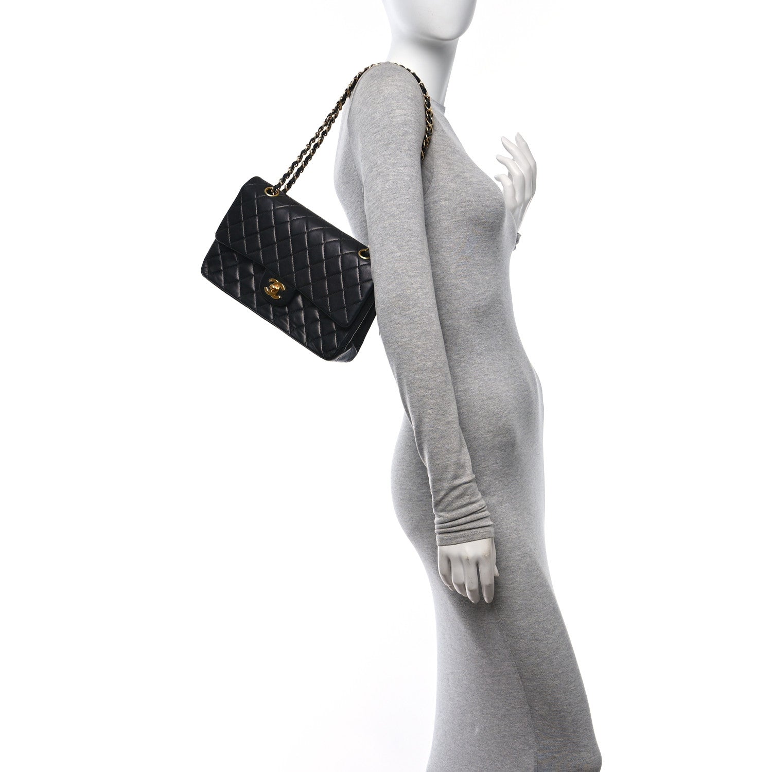 Chanel Lambskin Quilted Medium Double Flap Black 2 of 11