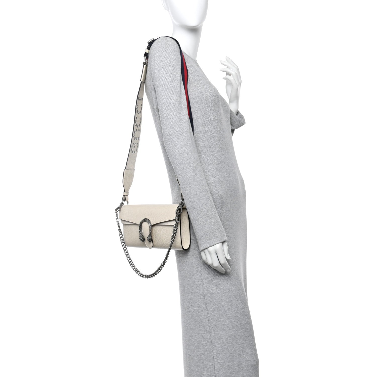 Gucci Dollar Calfskin Web Small Dionysus Crossbody Bag Mystic White 2 of 10