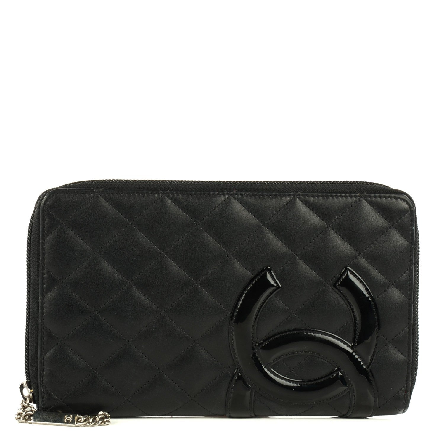 Chanel Calfskin Quilted Cambon Zip Around Organizer Wallet Black 1 of 8