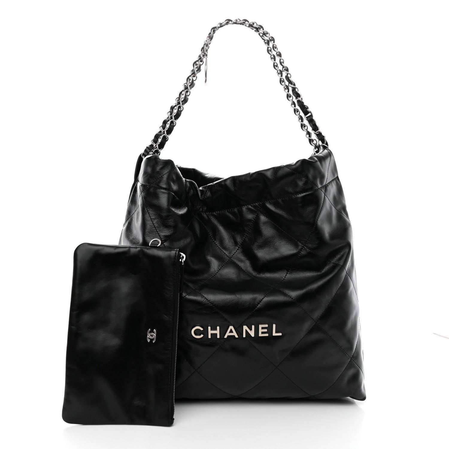 Chanel Shiny Calfskin Quilted Chanel 22 Black 3 of 11