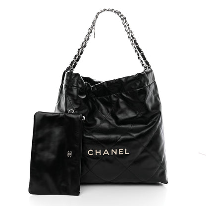 Chanel Shiny Calfskin Quilted Chanel 22 Black 3 of 11
