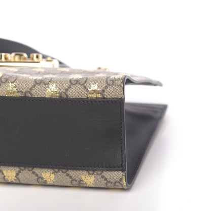 Gucci GG Supreme Monogram Bees Small Padlock Tote Beige Oro Black 10 of 10